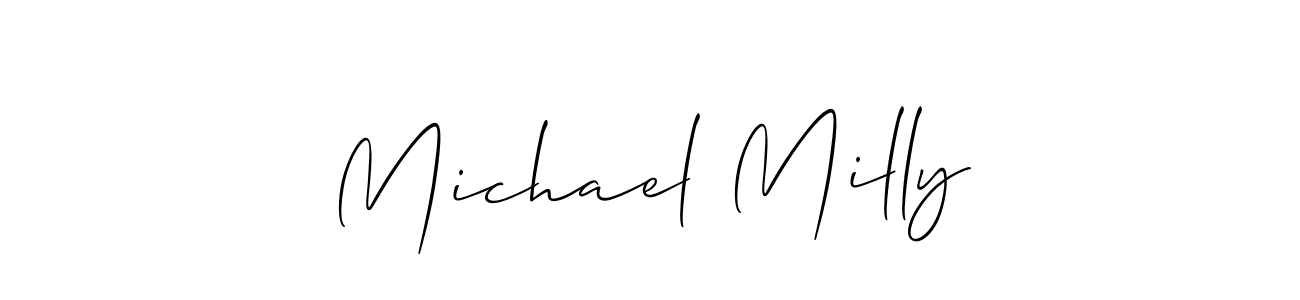 How to make Michael Milly name signature. Use Allison_Script style for creating short signs online. This is the latest handwritten sign. Michael Milly signature style 2 images and pictures png