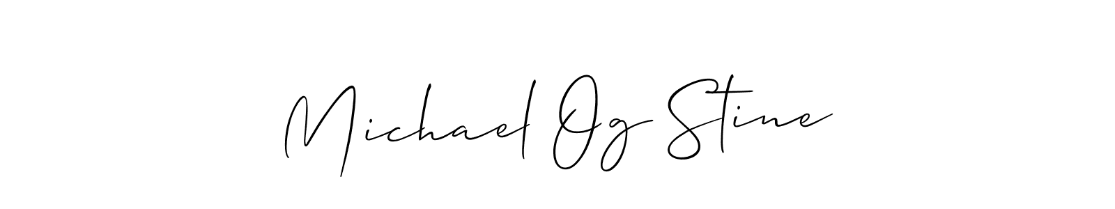 Check out images of Autograph of Michael Og Stine name. Actor Michael Og Stine Signature Style. Allison_Script is a professional sign style online. Michael Og Stine signature style 2 images and pictures png