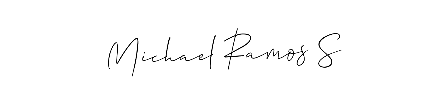 You should practise on your own different ways (Allison_Script) to write your name (Michael Ramos S) in signature. don't let someone else do it for you. Michael Ramos S signature style 2 images and pictures png