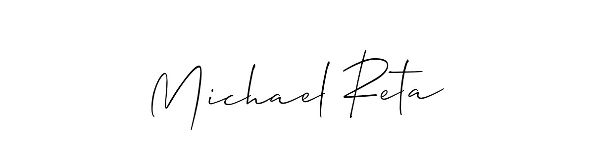 Use a signature maker to create a handwritten signature online. With this signature software, you can design (Allison_Script) your own signature for name Michael Reta. Michael Reta signature style 2 images and pictures png