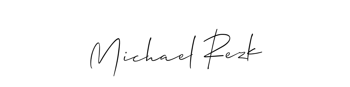 How to make Michael Rezk name signature. Use Allison_Script style for creating short signs online. This is the latest handwritten sign. Michael Rezk signature style 2 images and pictures png