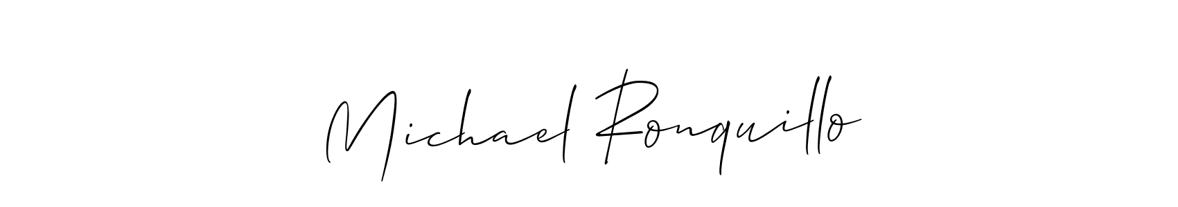 Create a beautiful signature design for name Michael Ronquillo. With this signature (Allison_Script) fonts, you can make a handwritten signature for free. Michael Ronquillo signature style 2 images and pictures png