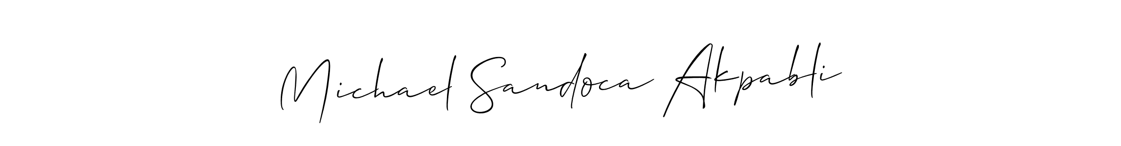 Make a short Michael Sandoca Akpabli signature style. Manage your documents anywhere anytime using Allison_Script. Create and add eSignatures, submit forms, share and send files easily. Michael Sandoca Akpabli signature style 2 images and pictures png