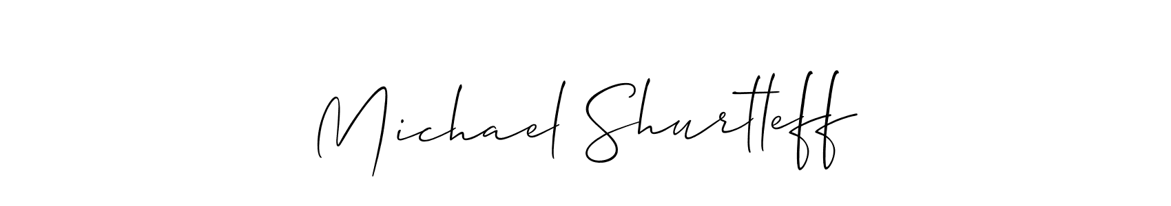 How to make Michael Shurtleff name signature. Use Allison_Script style for creating short signs online. This is the latest handwritten sign. Michael Shurtleff signature style 2 images and pictures png