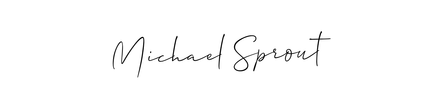 Also You can easily find your signature by using the search form. We will create Michael Sprout name handwritten signature images for you free of cost using Allison_Script sign style. Michael Sprout signature style 2 images and pictures png