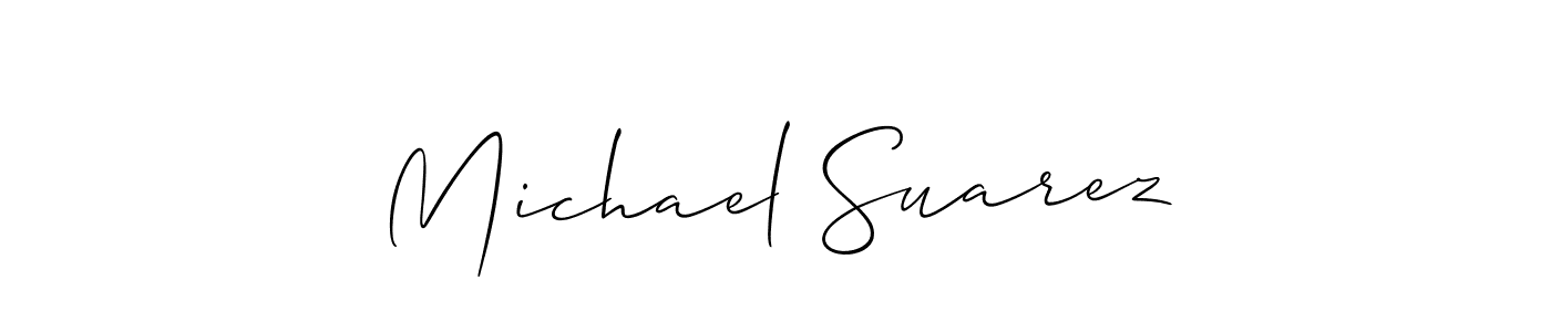 Michael Suarez stylish signature style. Best Handwritten Sign (Allison_Script) for my name. Handwritten Signature Collection Ideas for my name Michael Suarez. Michael Suarez signature style 2 images and pictures png
