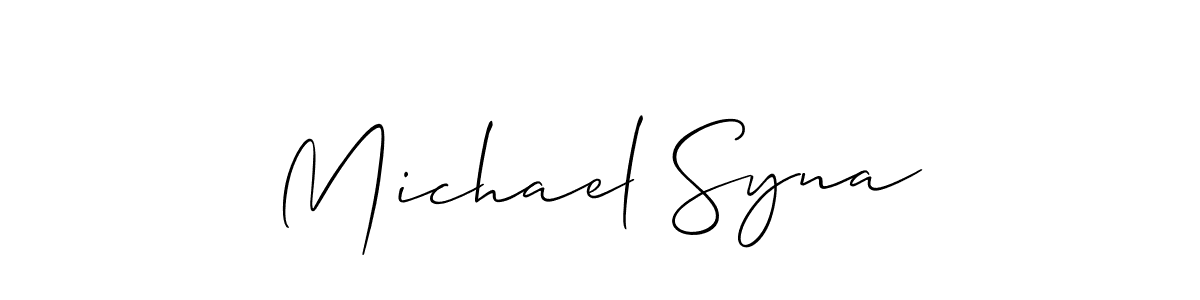 Use a signature maker to create a handwritten signature online. With this signature software, you can design (Allison_Script) your own signature for name Michael Syna. Michael Syna signature style 2 images and pictures png