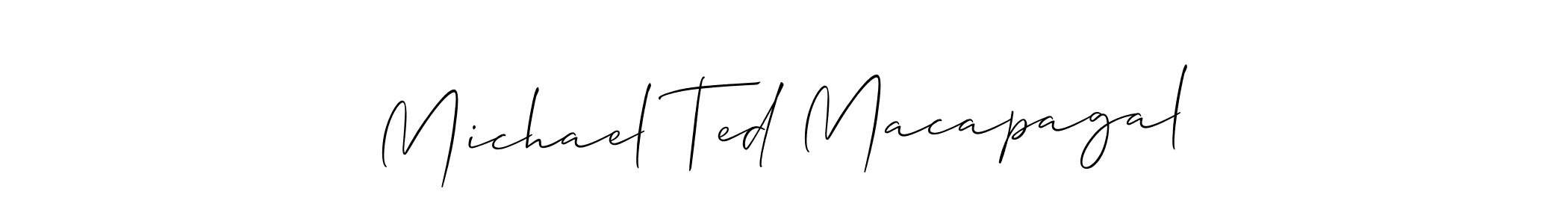 Design your own signature with our free online signature maker. With this signature software, you can create a handwritten (Allison_Script) signature for name Michael Ted Macapagal. Michael Ted Macapagal signature style 2 images and pictures png