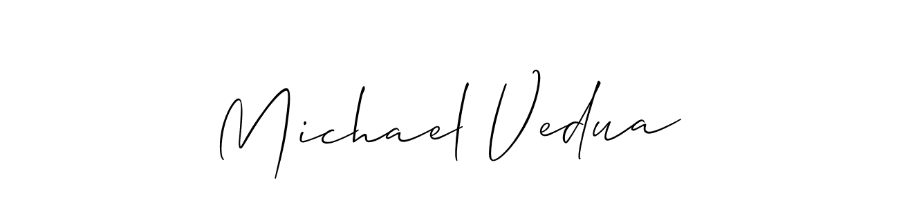Use a signature maker to create a handwritten signature online. With this signature software, you can design (Allison_Script) your own signature for name Michael Vedua. Michael Vedua signature style 2 images and pictures png