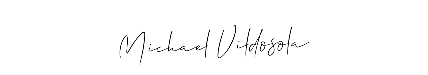 Make a short Michael Vildosola signature style. Manage your documents anywhere anytime using Allison_Script. Create and add eSignatures, submit forms, share and send files easily. Michael Vildosola signature style 2 images and pictures png