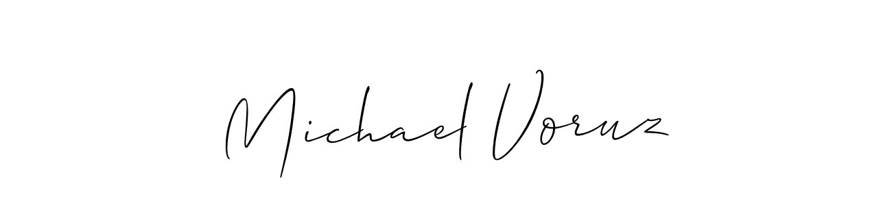 You should practise on your own different ways (Allison_Script) to write your name (Michael Voruz) in signature. don't let someone else do it for you. Michael Voruz signature style 2 images and pictures png