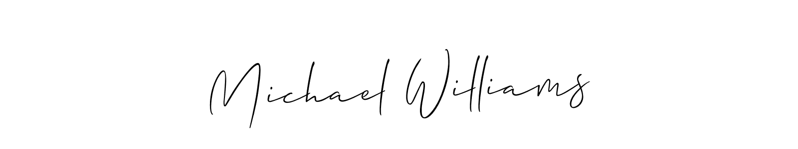 How to make Michael Williams name signature. Use Allison_Script style for creating short signs online. This is the latest handwritten sign. Michael Williams signature style 2 images and pictures png