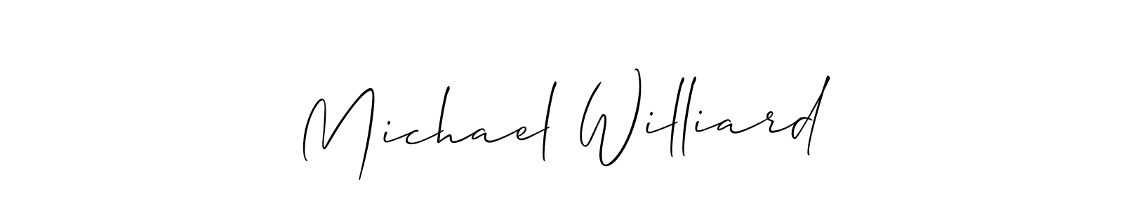 Use a signature maker to create a handwritten signature online. With this signature software, you can design (Allison_Script) your own signature for name Michael Williard. Michael Williard signature style 2 images and pictures png