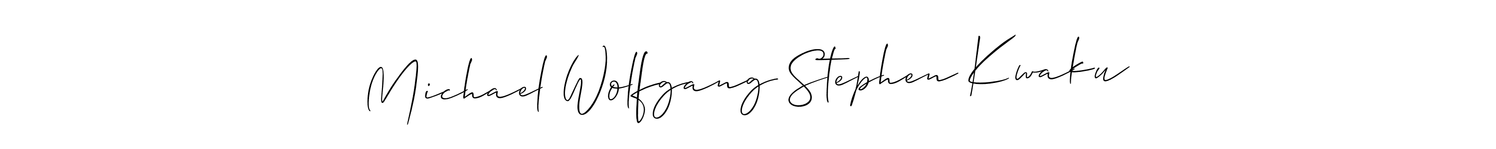 Allison_Script is a professional signature style that is perfect for those who want to add a touch of class to their signature. It is also a great choice for those who want to make their signature more unique. Get Michael Wolfgang Stephen Kwaku name to fancy signature for free. Michael Wolfgang Stephen Kwaku signature style 2 images and pictures png
