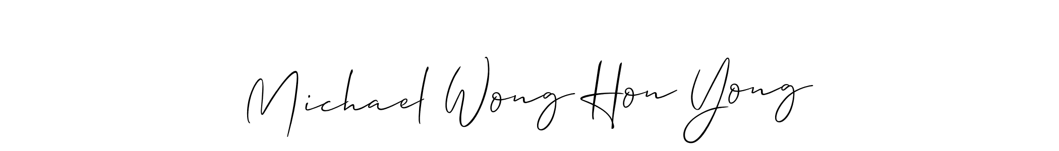 Use a signature maker to create a handwritten signature online. With this signature software, you can design (Allison_Script) your own signature for name Michael Wong Hon Yong. Michael Wong Hon Yong signature style 2 images and pictures png