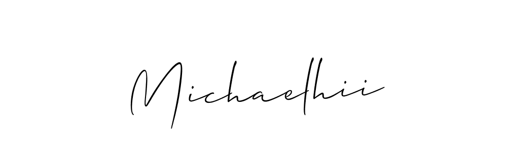 The best way (Allison_Script) to make a short signature is to pick only two or three words in your name. The name Michaelhii include a total of six letters. For converting this name. Michaelhii signature style 2 images and pictures png