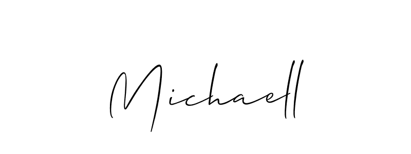 You should practise on your own different ways (Allison_Script) to write your name (Michaell) in signature. don't let someone else do it for you. Michaell signature style 2 images and pictures png