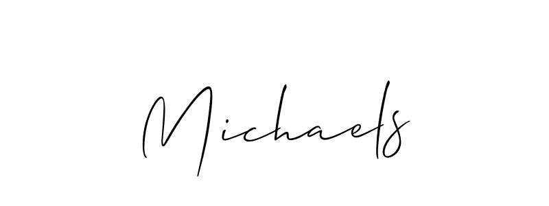 The best way (Allison_Script) to make a short signature is to pick only two or three words in your name. The name Michaels include a total of six letters. For converting this name. Michaels signature style 2 images and pictures png