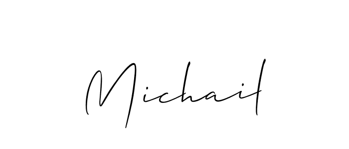 Allison_Script is a professional signature style that is perfect for those who want to add a touch of class to their signature. It is also a great choice for those who want to make their signature more unique. Get Michail name to fancy signature for free. Michail signature style 2 images and pictures png