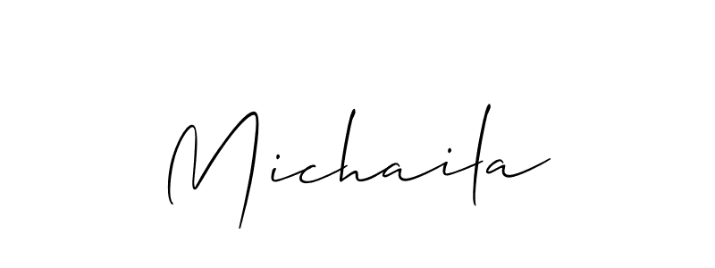 How to make Michaila signature? Allison_Script is a professional autograph style. Create handwritten signature for Michaila name. Michaila signature style 2 images and pictures png