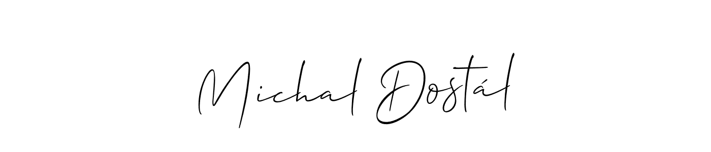 Michal Dostál stylish signature style. Best Handwritten Sign (Allison_Script) for my name. Handwritten Signature Collection Ideas for my name Michal Dostál. Michal Dostál signature style 2 images and pictures png