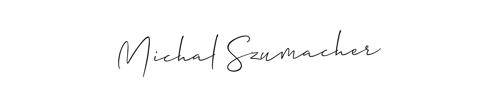 Make a beautiful signature design for name Michal Szumacher. With this signature (Allison_Script) style, you can create a handwritten signature for free. Michal Szumacher signature style 2 images and pictures png