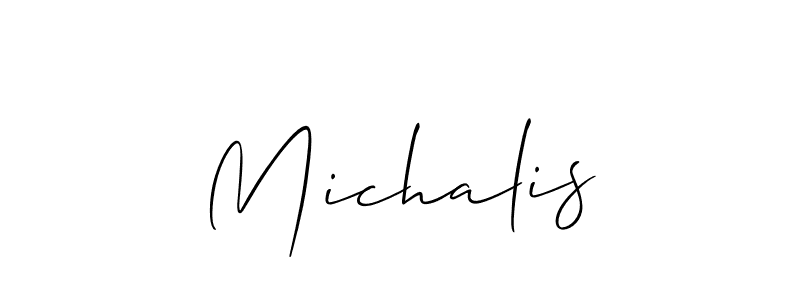 if you are searching for the best signature style for your name Michalis. so please give up your signature search. here we have designed multiple signature styles  using Allison_Script. Michalis signature style 2 images and pictures png