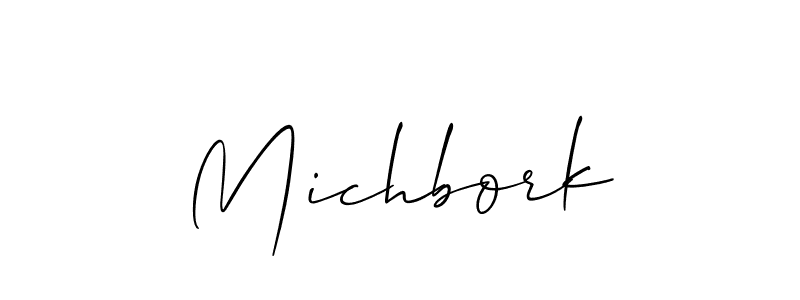 Similarly Allison_Script is the best handwritten signature design. Signature creator online .You can use it as an online autograph creator for name Michbork. Michbork signature style 2 images and pictures png