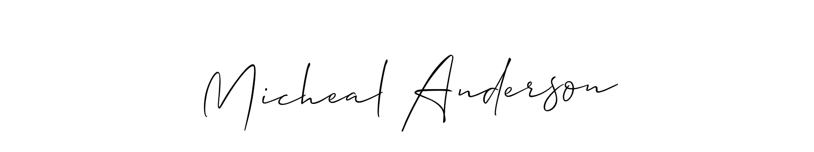 How to make Micheal Anderson signature? Allison_Script is a professional autograph style. Create handwritten signature for Micheal Anderson name. Micheal Anderson signature style 2 images and pictures png