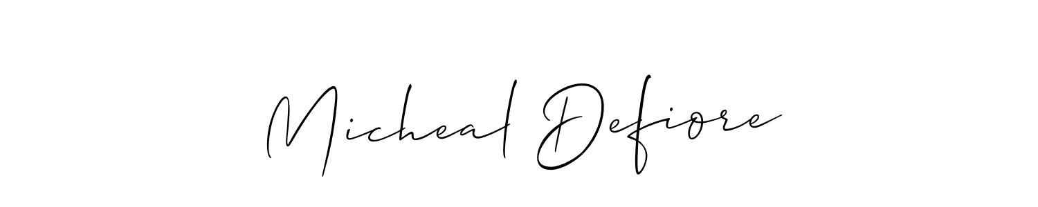 Also You can easily find your signature by using the search form. We will create Micheal Defiore name handwritten signature images for you free of cost using Allison_Script sign style. Micheal Defiore signature style 2 images and pictures png