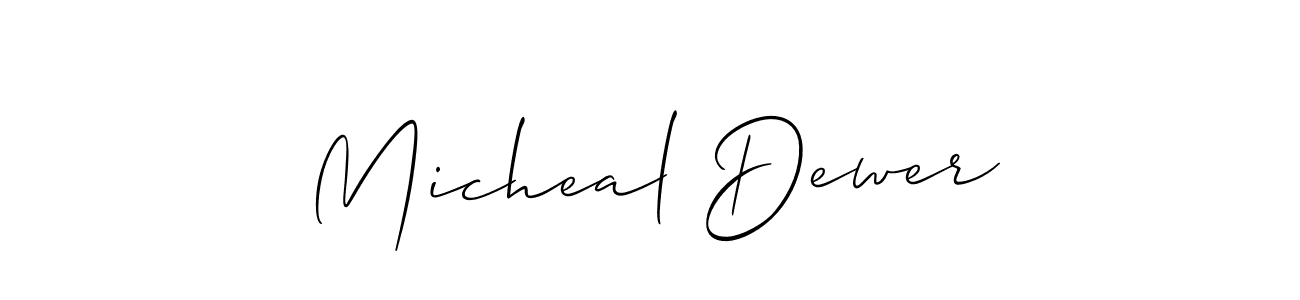 Micheal Dewer stylish signature style. Best Handwritten Sign (Allison_Script) for my name. Handwritten Signature Collection Ideas for my name Micheal Dewer. Micheal Dewer signature style 2 images and pictures png