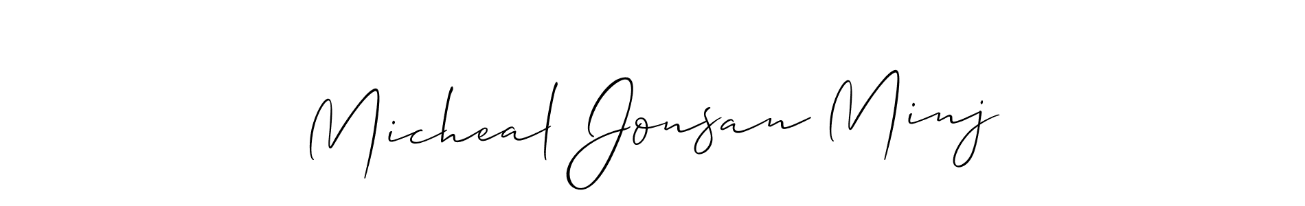 It looks lik you need a new signature style for name Micheal Jonsan Minj. Design unique handwritten (Allison_Script) signature with our free signature maker in just a few clicks. Micheal Jonsan Minj signature style 2 images and pictures png