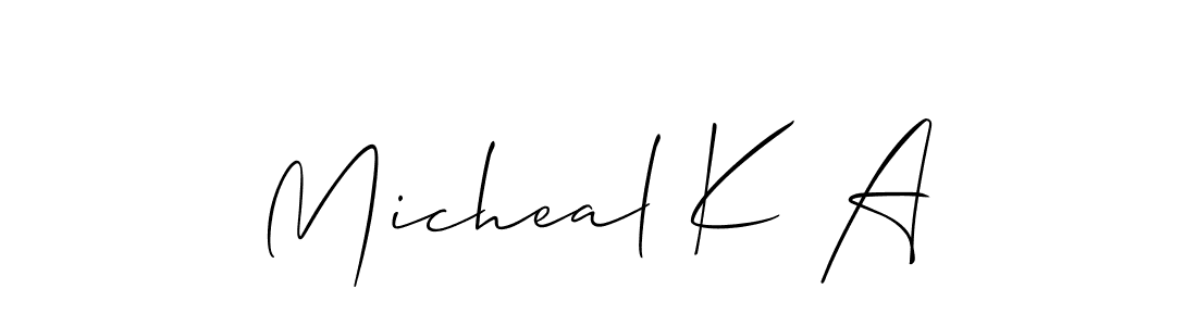 Create a beautiful signature design for name Micheal K A. With this signature (Allison_Script) fonts, you can make a handwritten signature for free. Micheal K A signature style 2 images and pictures png