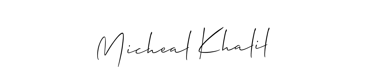 Also we have Micheal Khalil name is the best signature style. Create professional handwritten signature collection using Allison_Script autograph style. Micheal Khalil signature style 2 images and pictures png