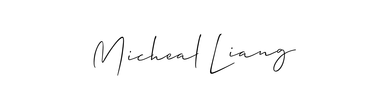 Also You can easily find your signature by using the search form. We will create Micheal Liang name handwritten signature images for you free of cost using Allison_Script sign style. Micheal Liang signature style 2 images and pictures png