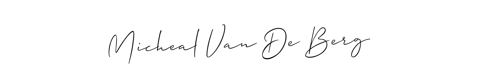 Micheal Van De Berg stylish signature style. Best Handwritten Sign (Allison_Script) for my name. Handwritten Signature Collection Ideas for my name Micheal Van De Berg. Micheal Van De Berg signature style 2 images and pictures png