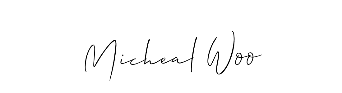You should practise on your own different ways (Allison_Script) to write your name (Micheal Woo) in signature. don't let someone else do it for you. Micheal Woo signature style 2 images and pictures png