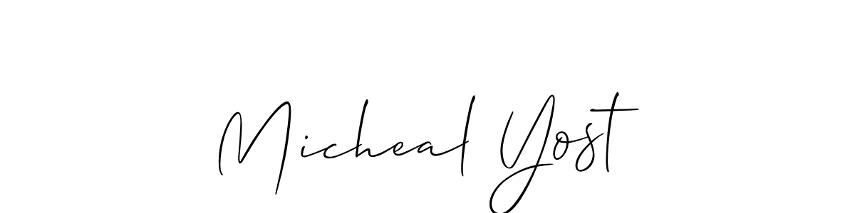 Also we have Micheal Yost name is the best signature style. Create professional handwritten signature collection using Allison_Script autograph style. Micheal Yost signature style 2 images and pictures png