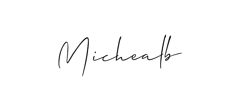 It looks lik you need a new signature style for name Michealb. Design unique handwritten (Allison_Script) signature with our free signature maker in just a few clicks. Michealb signature style 2 images and pictures png