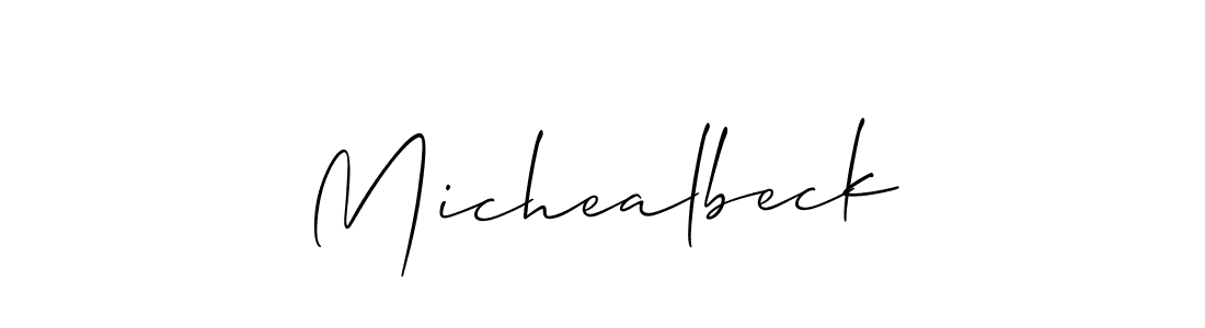How to Draw Michealbeck signature style? Allison_Script is a latest design signature styles for name Michealbeck. Michealbeck signature style 2 images and pictures png