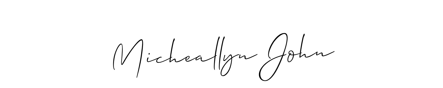 if you are searching for the best signature style for your name Micheallyn John. so please give up your signature search. here we have designed multiple signature styles  using Allison_Script. Micheallyn John signature style 2 images and pictures png