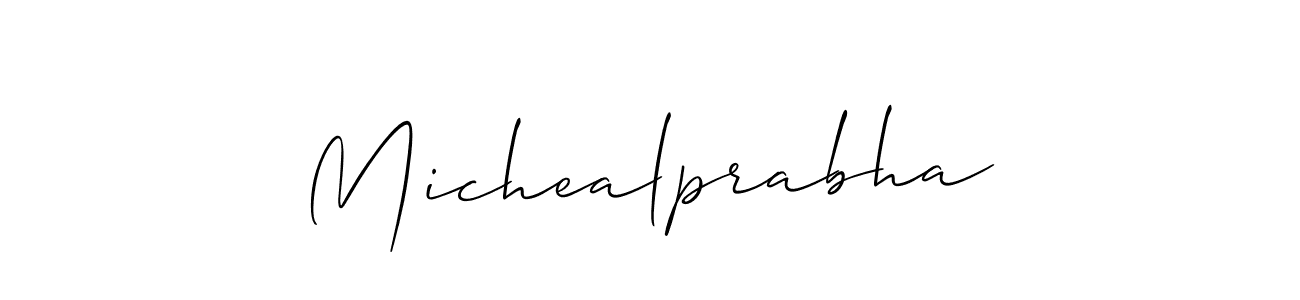 How to Draw Michealprabha signature style? Allison_Script is a latest design signature styles for name Michealprabha. Michealprabha signature style 2 images and pictures png