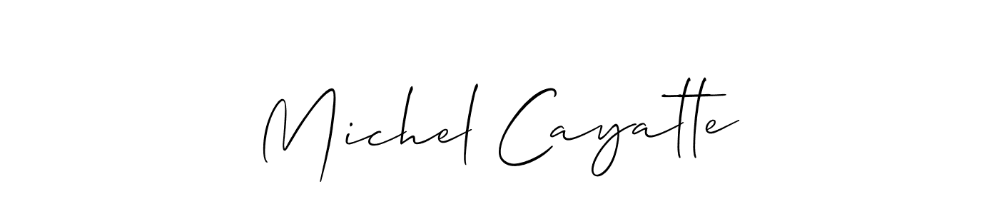 Design your own signature with our free online signature maker. With this signature software, you can create a handwritten (Allison_Script) signature for name Michel Cayatte. Michel Cayatte signature style 2 images and pictures png