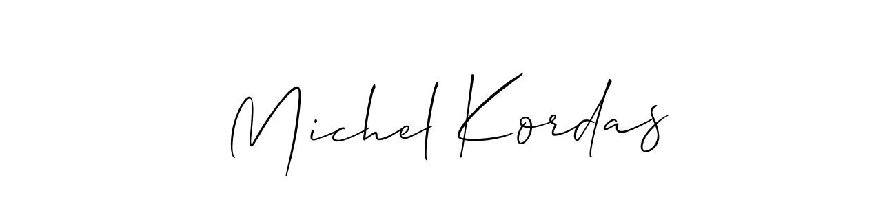 Similarly Allison_Script is the best handwritten signature design. Signature creator online .You can use it as an online autograph creator for name Michel Kordas. Michel Kordas signature style 2 images and pictures png