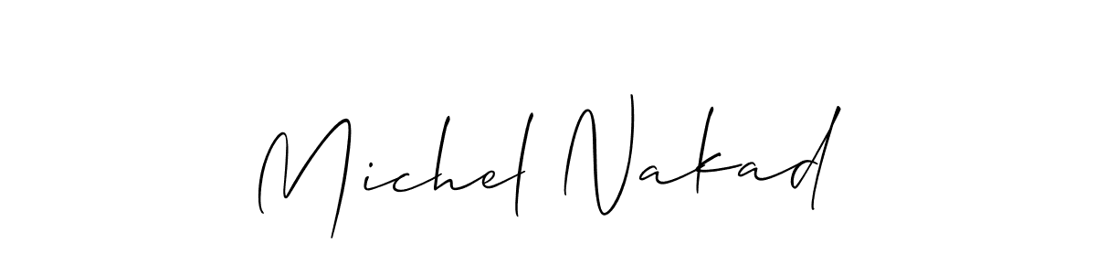 How to make Michel Nakad signature? Allison_Script is a professional autograph style. Create handwritten signature for Michel Nakad name. Michel Nakad signature style 2 images and pictures png