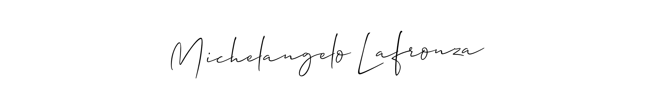 Use a signature maker to create a handwritten signature online. With this signature software, you can design (Allison_Script) your own signature for name Michelangelo Lafronza. Michelangelo Lafronza signature style 2 images and pictures png