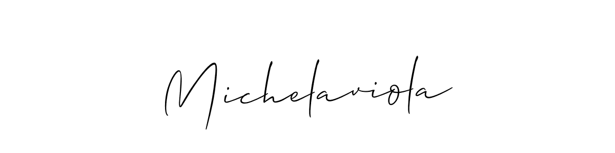 It looks lik you need a new signature style for name Michelaviola. Design unique handwritten (Allison_Script) signature with our free signature maker in just a few clicks. Michelaviola signature style 2 images and pictures png