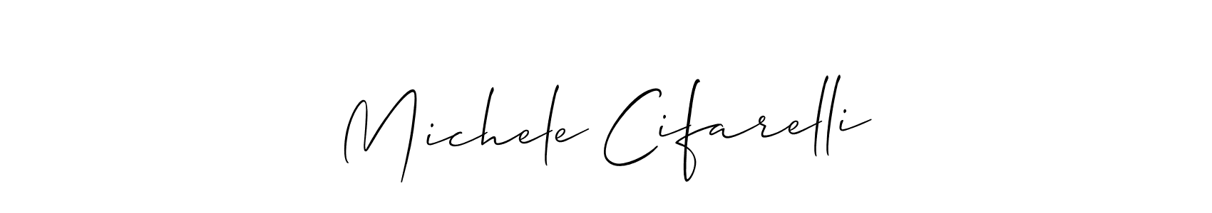 You should practise on your own different ways (Allison_Script) to write your name (Michele Cifarelli) in signature. don't let someone else do it for you. Michele Cifarelli signature style 2 images and pictures png