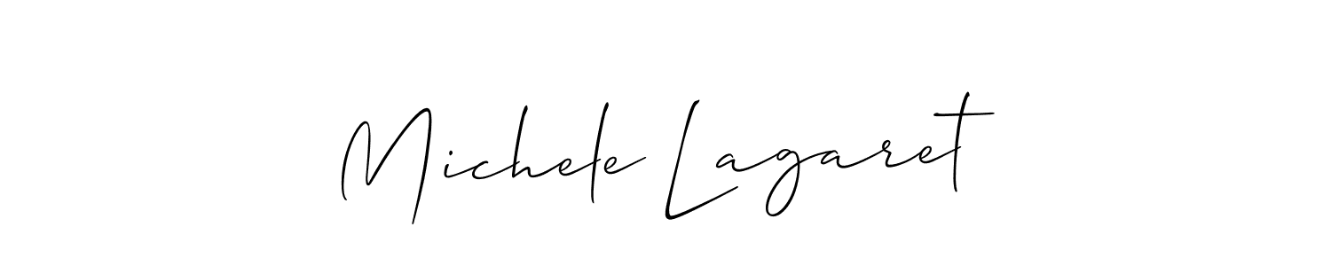 How to make Michele Lagaret name signature. Use Allison_Script style for creating short signs online. This is the latest handwritten sign. Michele Lagaret signature style 2 images and pictures png