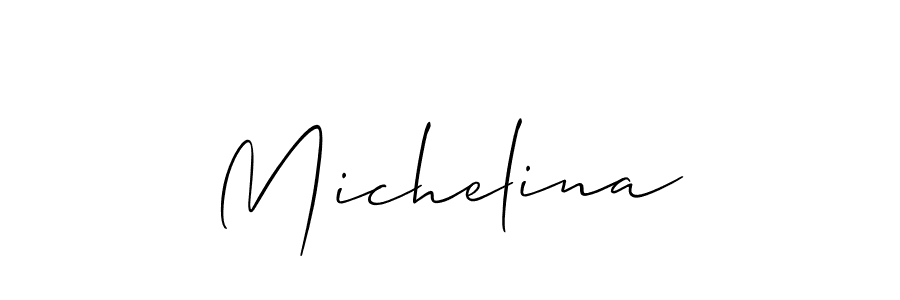 How to make Michelina name signature. Use Allison_Script style for creating short signs online. This is the latest handwritten sign. Michelina signature style 2 images and pictures png